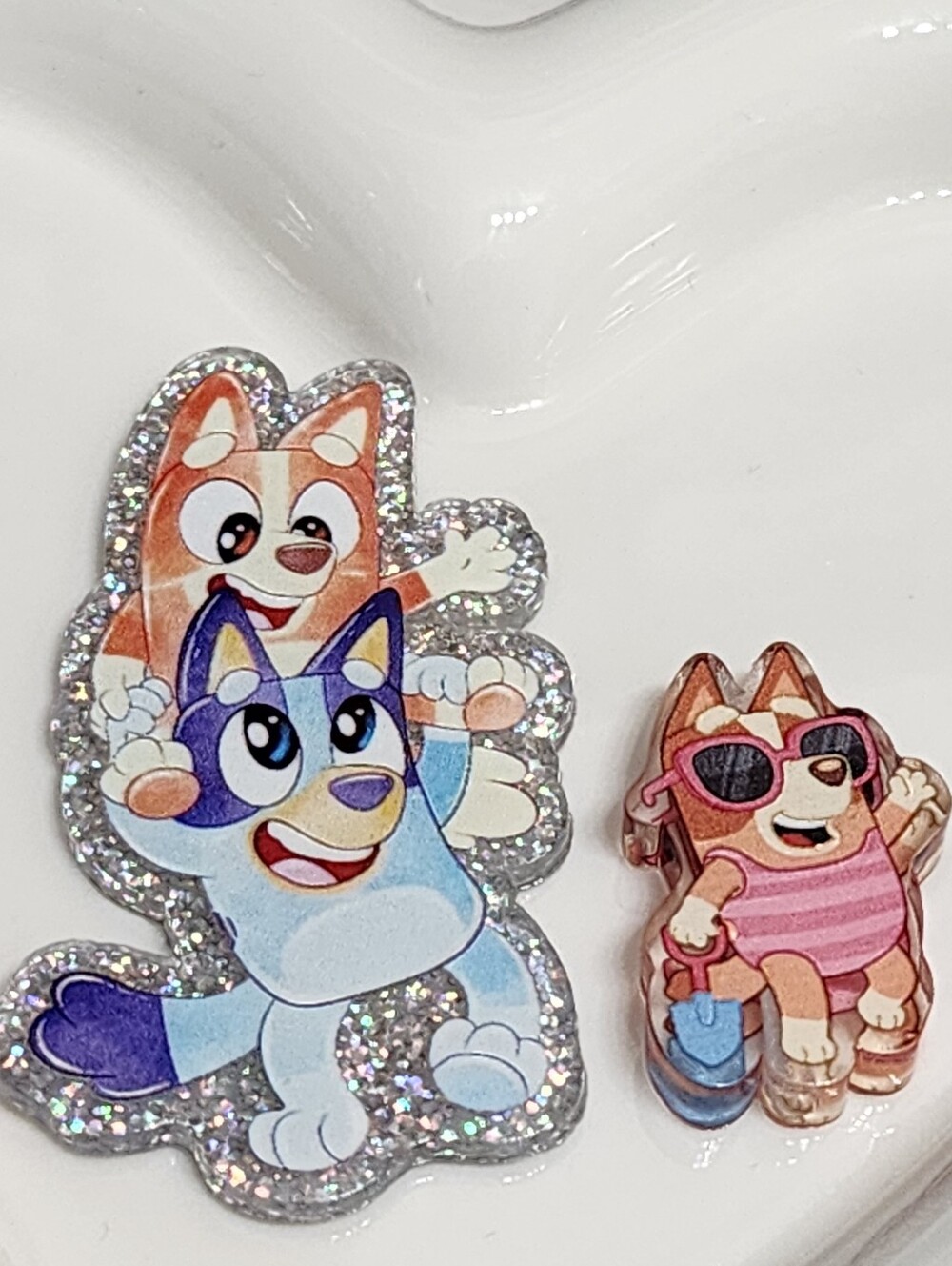 Blue Dog Flatback Focal Bead Badge Keychain Crafts Beaded Pen Magnet Bag Clip